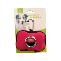 Dispensador De Bolsas Desechables Para Mascotas Perros Diseño Hueso Color Rojo