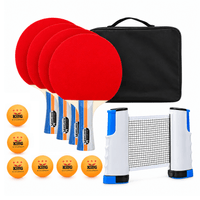 Set De Ping Pong 4 Raquetas, 6 Pelotas, Red Y Estuche