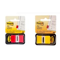 Banderitas Adhesivas 3M Post-It 25.4 X 43.2 Mm Pack x 2 ROJO Y AMARILLO