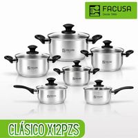 Juego De Ollas Facusa 12pzs Acero Inoxidable