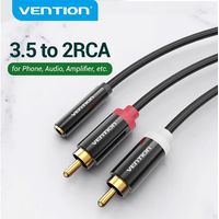 Cable 3.5mm AUX Hembra 2-RCA Audio Estereo PVC Android PC (1m)