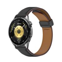 Correa de Cuero Para Huawei Watch GT6 46mm Broche Magnético Negro