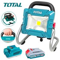 Lámpara de Trabajo LED Inalámbrica TOTAL 20V 1800 Lúmenes Foco Reflector Portátil con Batería 2.0Ah