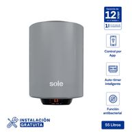 Terma Eléctrica Sole Genius Wifi 55 Litros Acero aporcelanado