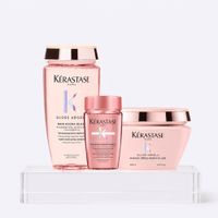Kerastase gloss absolu pack cabello con frizz shampoo 250 ml + mascarilla 200 ml + travel