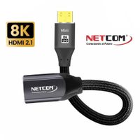 Cable adaptador convertidor Mini HDMI a HDMI Hembra 8K 60Hz NETCOM 4K 120Hz Alta Velocidad 48Gbps