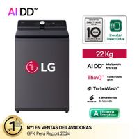 Lavadora LG AI DD Inteligencia Artificial 22KG WT22EGTX Negro