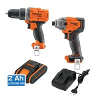 Taladro Percutor + Atornillador de impacto +1 bat 20v Truper