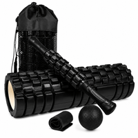 Foam Roller 45 Cm 4 En 1 Rodillo Maso Banda Bola De Masaje BLACK
