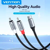 Cable 1m USB-C Dac Chip 2-RCA Audio PC Samsung iPhone VENTION