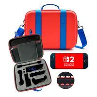 Maleta para Nintendo Switch 2 Rojo con Azul Grande Resistente