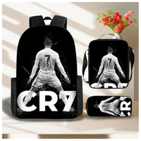 Mochila + Morral y Neceser Negro Hombre Portalaptop 16pg 42x28x12 Nailon Importado