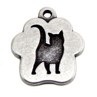 Placa de identificación para gatos - Gato Juguetón Vintage