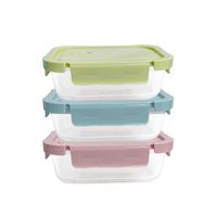 Taper Pequeño 410ml Para Snacks Y Postres de Vidrio Pack 3 Multicolor