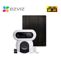 Ezviz Cámara HB90 Dual Kit 4MP + 4MP Audio 2 vías Batería Panel 64GB