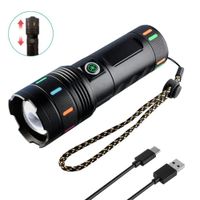 Linterna Táctica Militar de Aluminio Recargable USB-C (3600mAh) con zoom