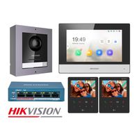Kit Videoportero IP Hikvision DS-KIS602 Cámara 2MP App Llamada 2 Monitores 4.3""