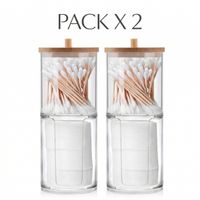 Pack X2 Dispensadores de Algodón con Tapa
