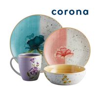 Juego de Vajillas 16 Piezas Corona Armonía Floral