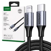 UGREEN US304 Cable USB-C a Lightning 1m Negro Carga Rápida 20W