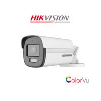 Cámara Seguridad Hikvision DS-2CE12DF0T-LFS 2MP Tubo Analógica ColorVu Audio Incorporado