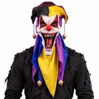 Máscara Látex Payaso Bufón Siniestro Multicolor Halloween