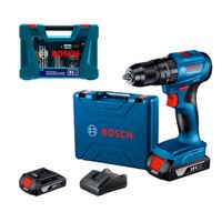 Taladro Percutor GSB 185 Bosch + 1 bat + Set 91 Piezas