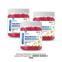 Gomitas Valeriana Y Manzanilla Adulto 150 Gomitas Dermo Sumak 3Uni