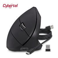 Mouse Vertical Inalámbrico Cybertel Vertikal Recargable USB-C RGB Click Silencioso 1600DPI CYB M503R