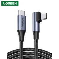 Cable USB-C a USB-C Ugreen Tipo L 90° Carga Rápida 240W PD 3.1 Trenzado 1 metro