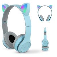 Audífono MZ47 Plegable Auriculares Estéreo Inalámbricos con LED - Celeste