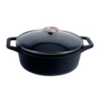 Olla Horno Holandes de Hierro Fundido Esmaltado con Tapa de Vidrio 3.8 L | 4 QT - OFERTA