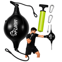 Pera Loca Box Con Inflador Boxeo Artes Marciales Agilidad Reflejos Negro