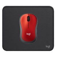 COMBO LOGITECH MOUSE M185 ROJO Y PAD MOUSE 200X230 NEGRO