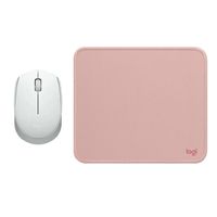 KIT LOGITECH MOUSE M170 BLANCO + PAD MOUSE 200x230 ROSADO