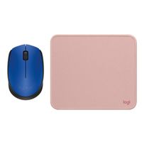 KIT LOGITECH MOUSE M170 AZUL + PAD MOUSE 200x230 ROSADO