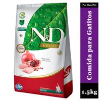 Comida para Gatitos Kitten N&D Pollo y Granada 1.5 kg