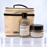 Loreal pack para cabello dañado l'oréal absolut repair molecular shampoo + mascarilla + neceser