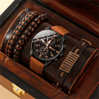 Reloj de Cuarzo Deportivo Camel + 3 Pulseras Urbano Hombre Cuero Liso