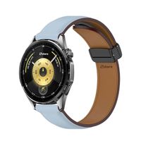 Correa de Cuero Para Huawei Watch GT6 46mm Broche Magnético Celeste