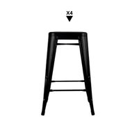 Pack 4 Bancos Vintage H61 Negro