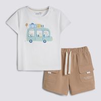 Conjunto Short Bebé Niño Animals Baby Circus
