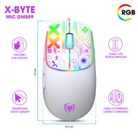 Mouse Gamer X-BYTE MIC GM889 USB RGB 7B 12800DPI MICRONICS