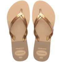 Sandalias De Playa Havaianas Mujer Elegance Print Dorado