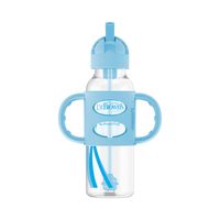 Biberón de Transición con Cañita Boca Estrecha 8oz Color Azul