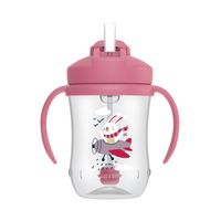 Vaso de Transición con cañita de 9oz, Rosa TC91011