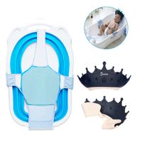Pack Hamaca con Gorro de Baño Coronita Baby Froggie Celeste Para Bebe
