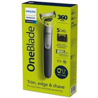 Modelador de Barba Oneblade para Rostro y Cuerpo 2 cuchillas 1 Peine de 5 posiciones y 02 peines de
