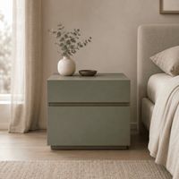 Velador Kaia Minimalista de Dos Cajones Color Agave TU MESITA Canto Delgado