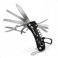 Navaja Multiuso KH5011 Negra 12 En 1 Acero Inoxidable Camping